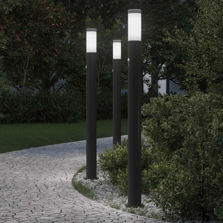 VidaXL Pollerbeleuchtung mit Sensor 3 Stück 110 cm Edelstahl IP44
