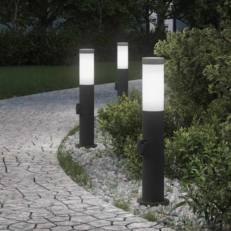Vidaxx Pollerleuchte mit Fassung 3 Stück 50 cm Edelstahl IP44