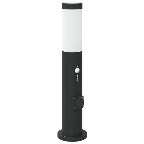 Vidaxx Pollerbeleuchtung mit Sensor und Steckdose 50 cm Edelstahl IP44