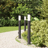 Vidaxx Pollerbeleuchtung mit Sensor und Steckdose 3 Stück 80 cm Edelstahl IP44