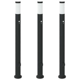 Vidaxx Pollerbeleuchtung mit Sensor und Steckdose 3 Stück 110 cm Edelstahl IP44