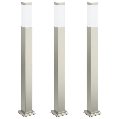 Vidaxx Pollerbeleuchtung 3 Stück 80 cm Edelstahl IP44