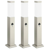 VidaXL Pollerbeleuchtung mit Sensor 3 Stück 50 cm Edelstahl IP44