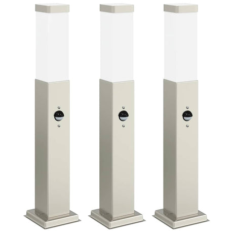 VidaXL Pollerbeleuchtung mit Sensor 3 Stück 50 cm Edelstahl IP44