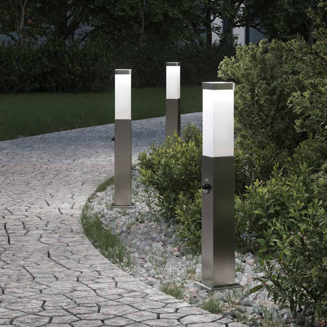 VidaXL Pollerbeleuchtung mit Sensor 3 Stück 50 cm Edelstahl IP44