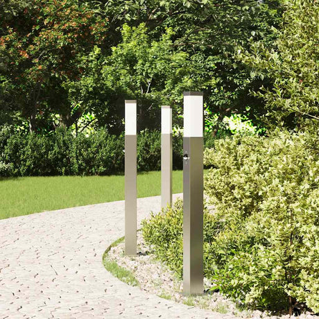 VidaXL Pollerbeleuchtung mit Sensor 3 Stück 80 cm Edelstahl IP44