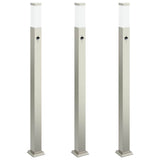 VidaXL Pollerbeleuchtung mit Sensor 3 Stück 110 cm Edelstahl IP44