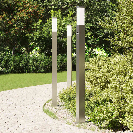 VidaXL Pollerbeleuchtung mit Sensor 3 Stück 110 cm Edelstahl IP44