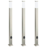 Vidaxx Pollerleuchte mit Fassung 3 Stück 110 cm Edelstahl IP44
