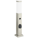 Vidaxx Pollerbeleuchtung mit Sensor und Steckdose 50 cm Edelstahl IP44