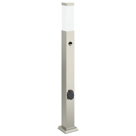 Vidaxl Pollerleuchte mit Sensor und Steckdose 80 cm Edelstahl IP44