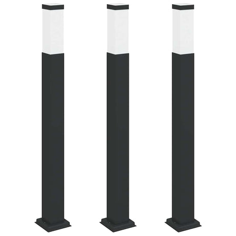 VidaXL Pollerbeleuchtung 3 Stück 80 cm Schwarz IP44