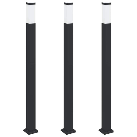VidaXL Pollerbeleuchtung 3 Stück 110 cm Schwarz IP44