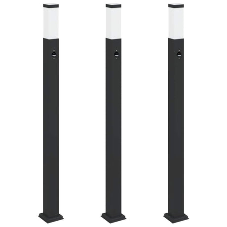 Vidaxx Pollerbeleuchtung mit Sensor 3 Stück 110 cm schwarz IP44