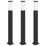 Vidaxx Pollerbeleuchtung mit Fassung 3 Stück 80 cm schwarz IP44