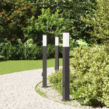 Vidaxx Pollerbeleuchtung mit Fassung 3 Stück 80 cm schwarz IP44
