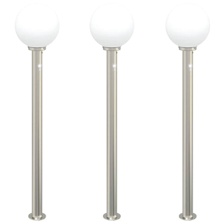 Vidaxx Pollerbeleuchtung mit Sensor 3 Stück 120 cm Edelstahl IP44