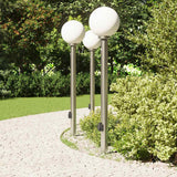 Vidaxx Pollerbeleuchtung mit Sensor und Steckdose 3 Stück 120 cm Edelstahl IP44