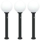 VidaXL Pollerbeleuchtung mit Sensor 3 Stück 80 cm Schwarz IP44