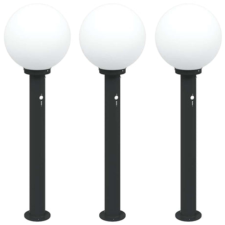 VidaXL Pollerbeleuchtung mit Sensor 3 Stück 80 cm Schwarz IP44