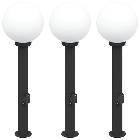 Vidaxx Pollerbeleuchtung mit Fassung 3 Stück 80 cm schwarz IP44