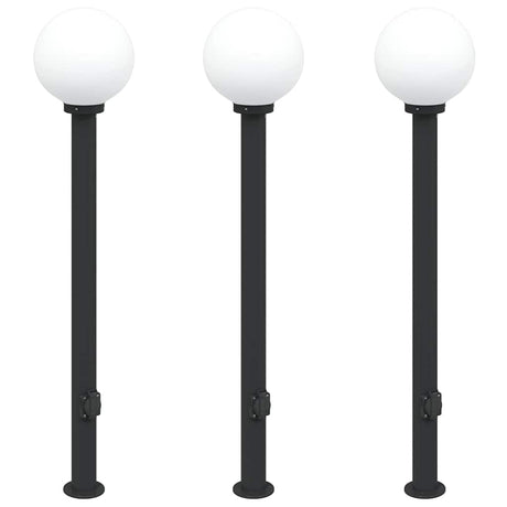 Vidaxx Pollerbeleuchtung mit Fassung 3 Stück 120 cm schwarz IP44