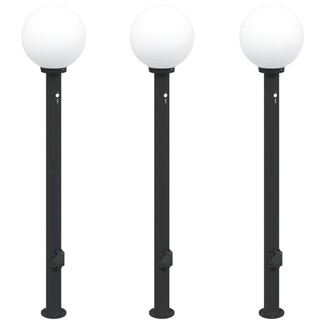 Vidaxx Pollerbeleuchtung mit Sensor und Steckdose 3 Stück 120 cm schwarz IP44