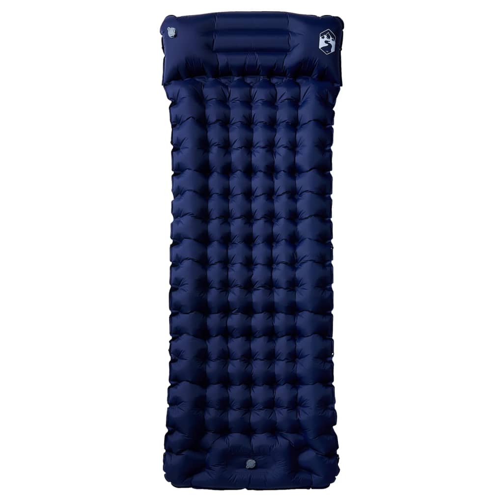 VidaXL camping mattress with pillow self-inflating 1-person navy blue