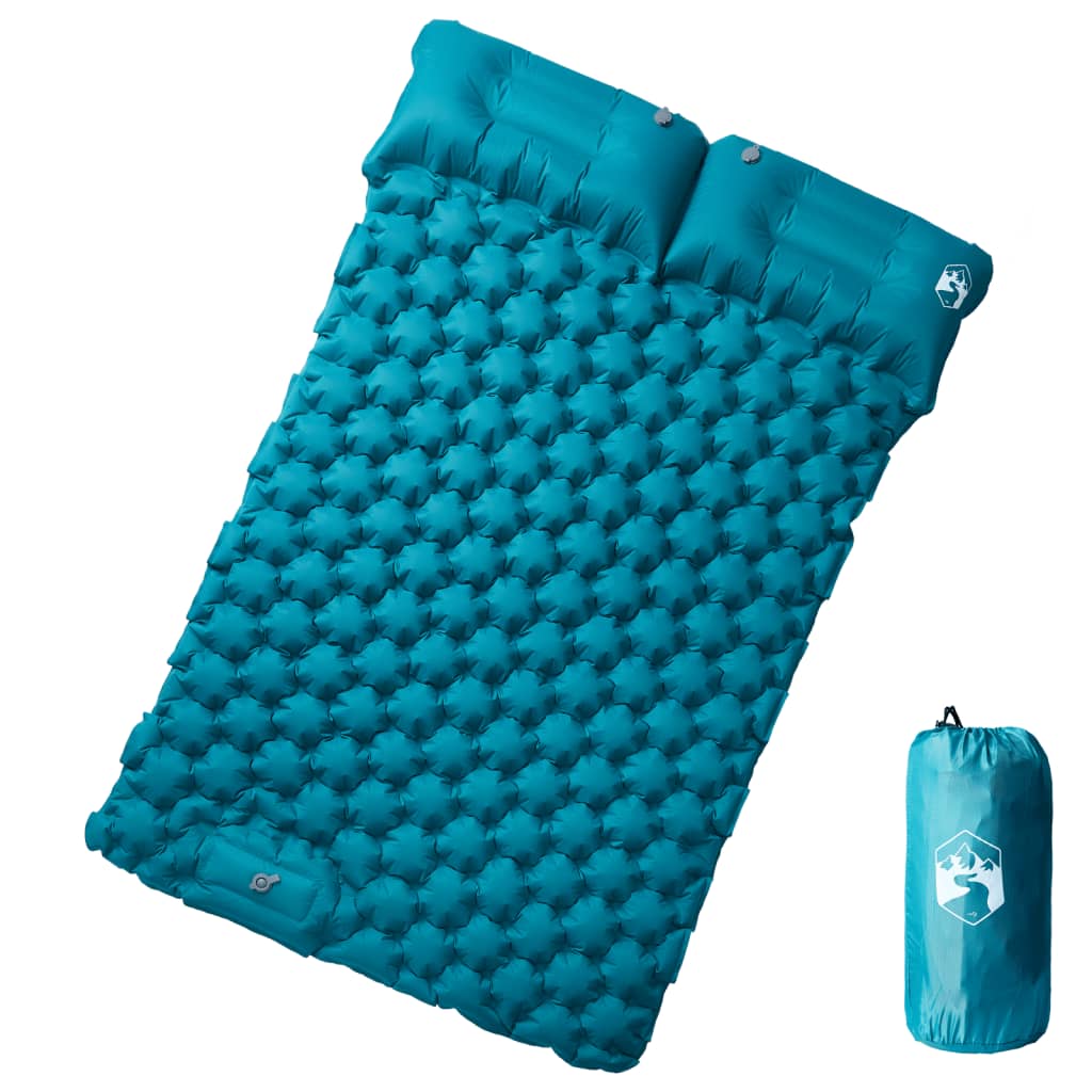 VidaXL Campingmatratze mit Kissen selbstaufblasend 2-Personen blau