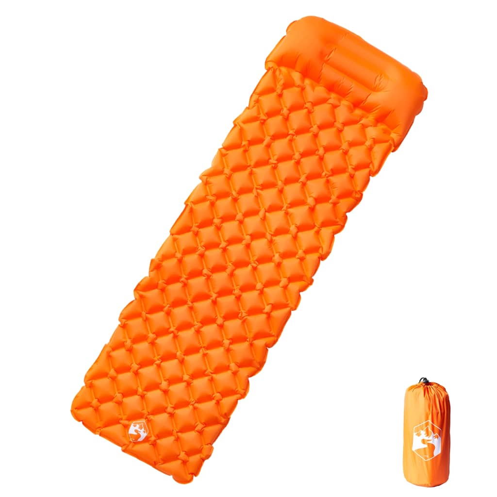 Vidaxl Campingmatratze mit Kissen aufblasbar 1-Personen orange
