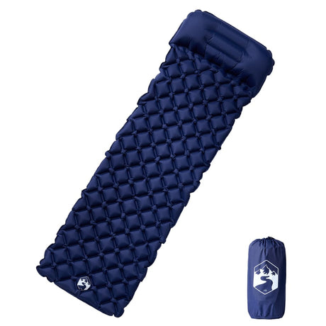 VidaXL Campingmatratze mit Kissen aufblasbar 1-Personen Marineblau