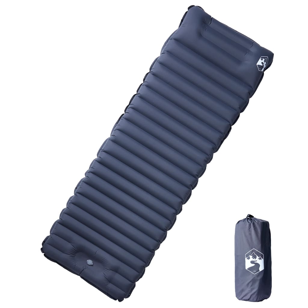 Vidaxl Campingmatratze mit Kissen selbstaufblasend 1-Personen grau