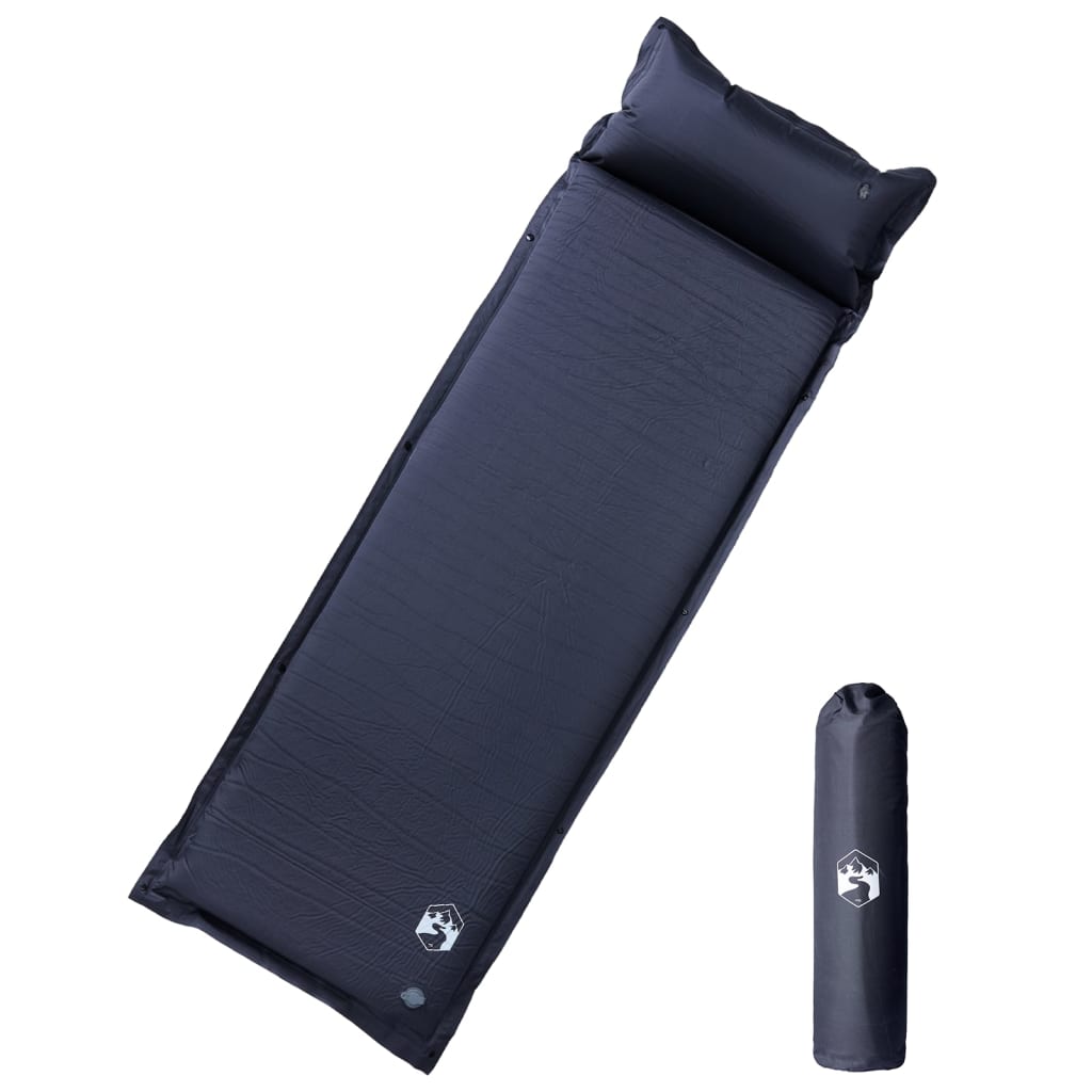 Vidaxl Campingmatratze mit Kissen selbstaufblasend 1-Personen grau