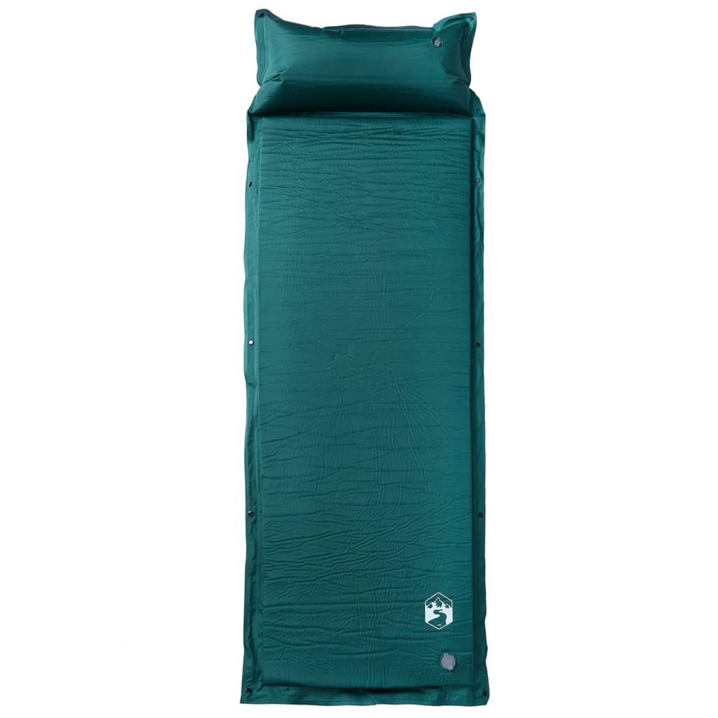 Vidaxl Campingmatratze mit Kissen selbstaufblasend 1-Personen grün