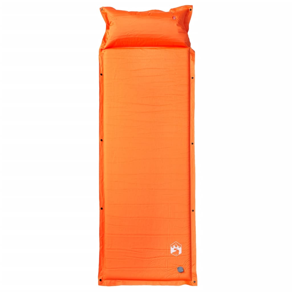 Vidaxl Campingmatratze mit Kissen selbstaufblasend 1-Personen orange