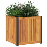 Vidaxx Pflanzgefäß 45x45x44 cm aus massivem Akazienholz und Stahl