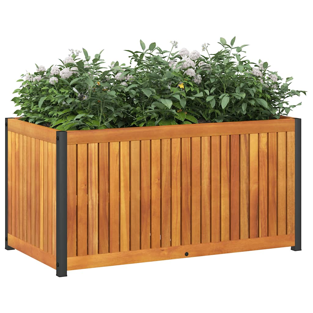 Vidaxx Pflanzgefäß 85x45x44 cm aus massivem Akazienholz und Stahl
