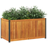 Vidaxx Pflanzgefäß 85x45x44 cm aus massivem Akazienholz und Stahl
