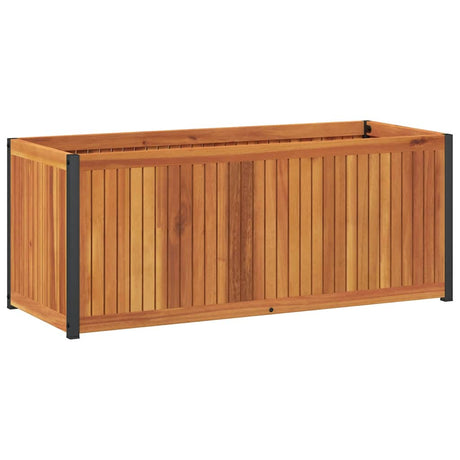 Vidaxx Pflanzgefäß 110x45x44 cm aus massivem Akazienholz und Stahl
