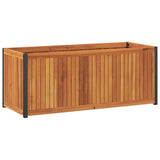 Vidaxl plantenbak 110x45x44 cm massief acaciahout en staal