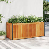 Vidaxx Pflanzgefäß 110x45x44 cm aus massivem Akazienholz und Stahl