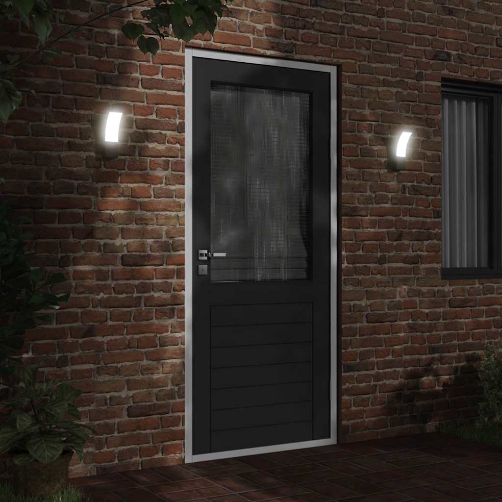 VidaXL Außenwandleuchten 2 Stk. LED Aluminiumguss schwarz
