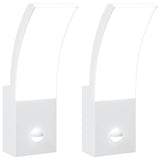 Vidaxx Außenwandleuchten 2 Stk. LED mit Sensoren Aluminiumguss weiß