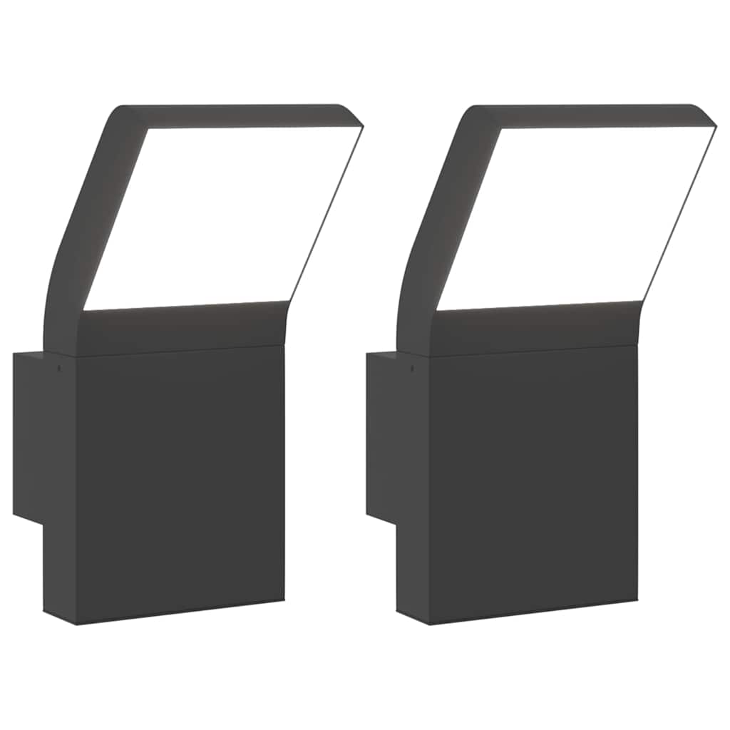 VidaXL Außenwandleuchten 2 Stk. LED Aluminiumguss schwarz