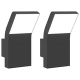VidaXL Außenwandleuchten 2 Stk. LED Aluminiumguss schwarz