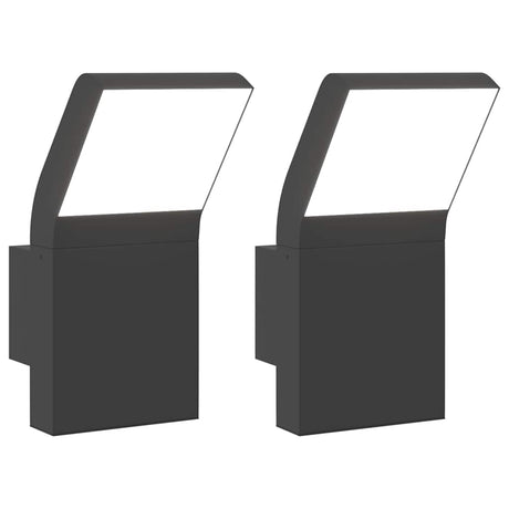 VidaXL Außenwandleuchten 2 Stk. LED Aluminiumguss schwarz