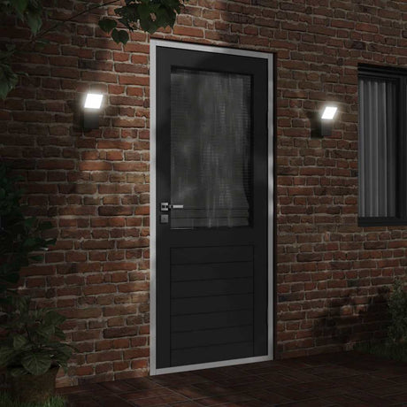VidaXL Außenwandleuchten 2 Stk. LED Aluminiumguss schwarz