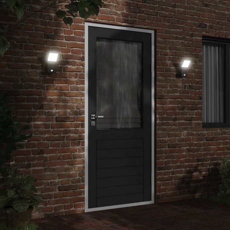 Vidaxx Außenwandleuchten, 2 Stück LED mit Sensoren, Aluminiumguss schwarz