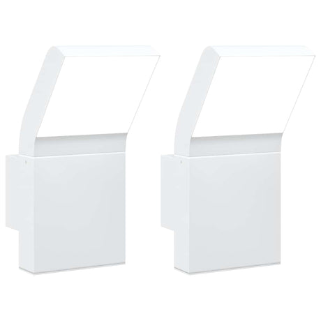 VidaXL Außenwandleuchten 2 Stk. LED Aluminiumguss weiß