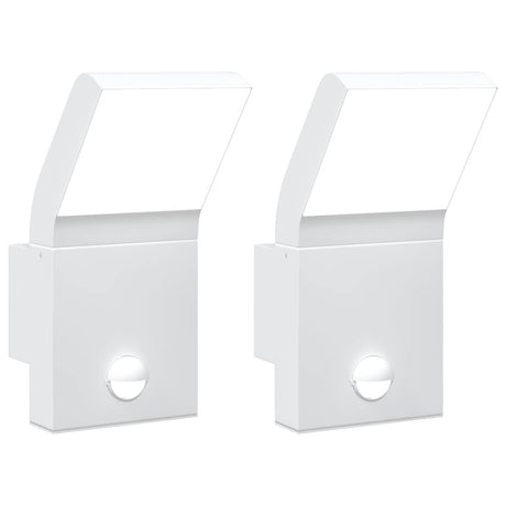 Vidaxx Außenwandleuchten 2 Stk. LED mit Sensoren Aluminiumguss weiß